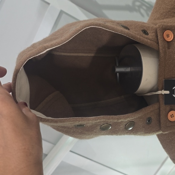 Classic Tan Toggle Pea Coat For Mens Brand Original Montgomery. - Picture 4 of 5